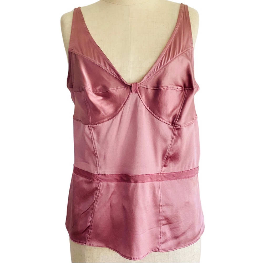 Vintage 90s Purple Silk Slinky Sleeveless Top Balletcore Coquette